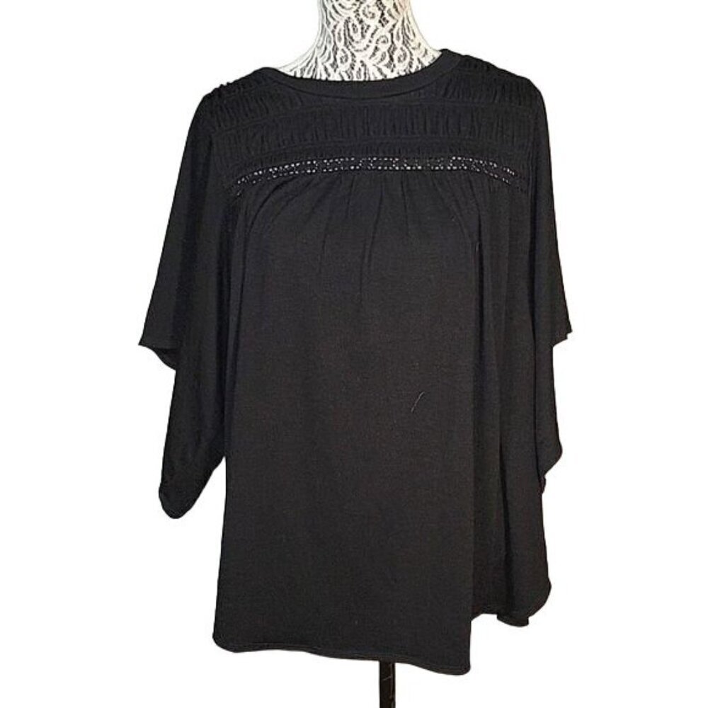 TORRID Women's Plus Size 2 Blouse Cutout Relaxed Casual Lightweight Flowy Sleeve